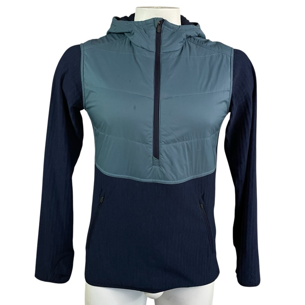 Men's Icebreaker Descender Hybrid 1/2 Zip Hoodie Men’s Medium Merino Wool Jacket